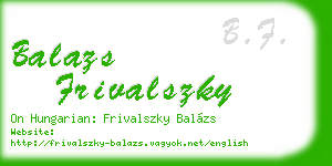 balazs frivalszky business card