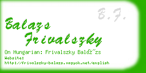balazs frivalszky business card